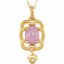 85320:60000:P 14kt Yellow Lavendar Chalcedony & .015 CTW Diamond 18" Necklace 