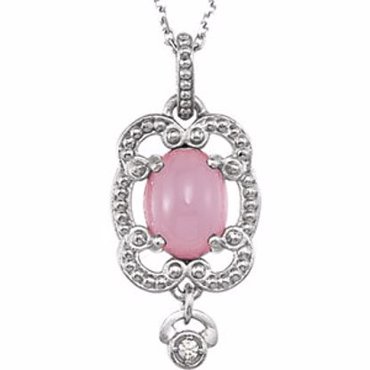 85320:60002:P Sterling Silver Lavendar Chalcedony & .015 CTW Diamond 18" Necklace 