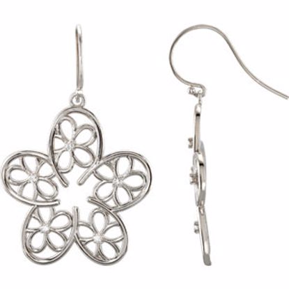 85403:60002:P Sterling Silver 1/6 CTW Diamond Floral Design Earrings