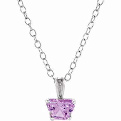 190041:12500:P 10kt White February Birthstone 14" Necklace
