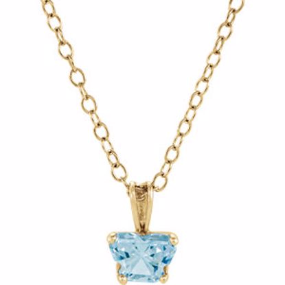 190041:10200:P 10kt Yellow March Birthstone 14" Necklace
