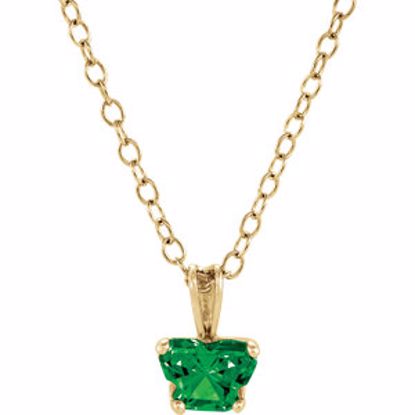 190041:10400:P 10kt Yellow May Birthstone 14" Necklace