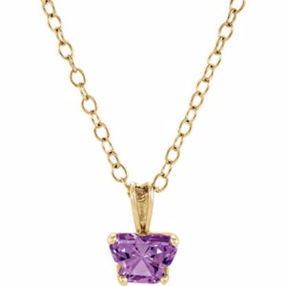 190041:10500:P 10kt Yellow June Birthstone 14" Necklace
