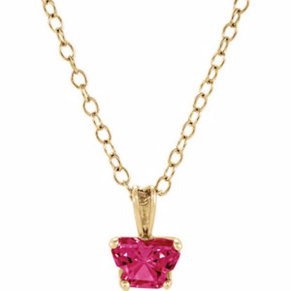 190041:10600:P 10kt Yellow July Birthstone 14" Necklace