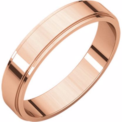 FE10:1961:P 14kt Rose 4mm Flat Edge Band