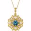 85372:60000:P 14kt Yellow London Blue Topaz & 1/4 CTW Diamond 18" Necklace