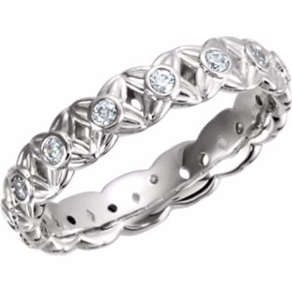 121955:201:P 14kt White 1/3 CTW Diamond Sculptural Eternity Band Size 7