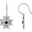85349:60001:P 14kt White Mozambique Garnet & 1/3 CTW Diamond Earrings