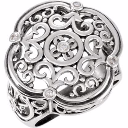 121941:60000:P Sterling Silver Filigree Design Ring Mounting