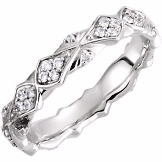 121965:205:P 18kt White 1/3 CTW Diamond Sculptural-Inspired Eternity Band Size 7