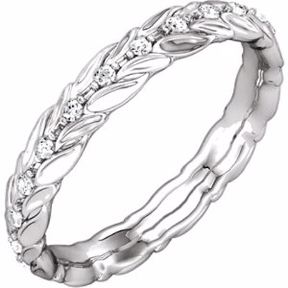 121970:203:P 18kt White 1/5 CTW Diamond Sculptural Eternity Band Size 7