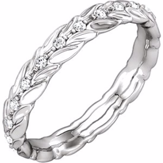 121970:203:P 18kt White 1/5 CTW Diamond Sculptural Eternity Band Size 7