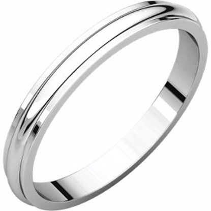 HRE4.5:166581:P 10kt White 2.5mm Half Round Edge Band