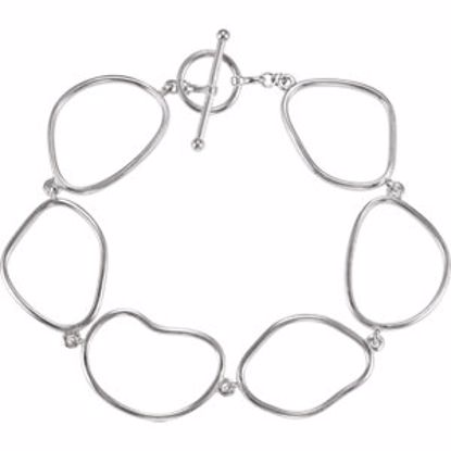 BRC739:1001:P Sterling Silver Open Silhouette 7.75" Bracelet