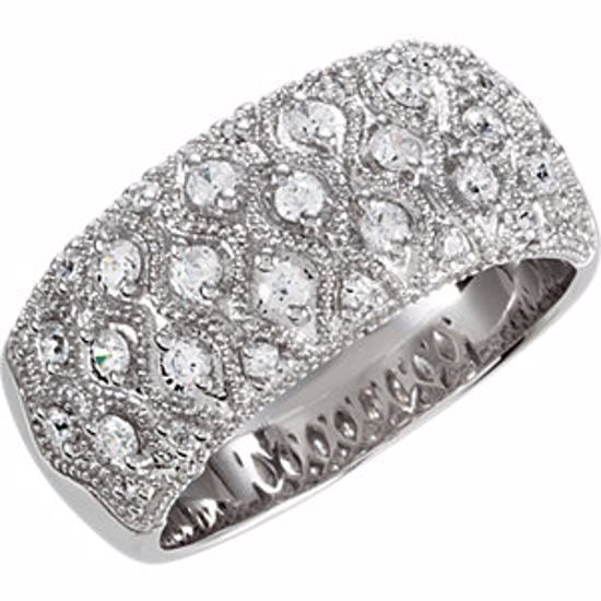 69846:101:P Sterling Silver Cubic Zirconia Anniversary Band Size 6