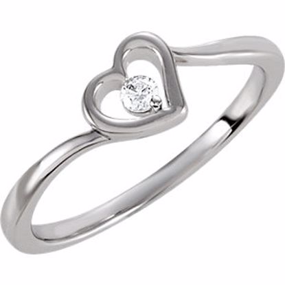 69848:103:P Sterling Silver Cubic Zirconia Heart Ring Size 8