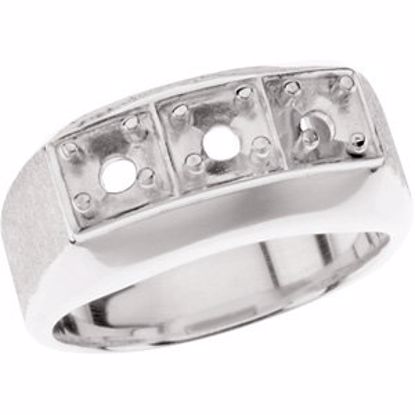 9020:11046:P 10kt X1 White 4.4mm Round 3 Stone Men's Ring Mounting