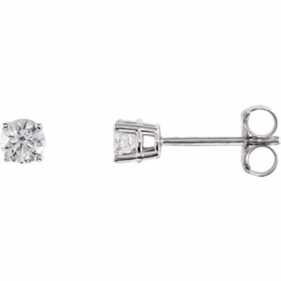 1874:60032:P Sterling Silver 2.5mm Round Cubic Zirconia Earrings