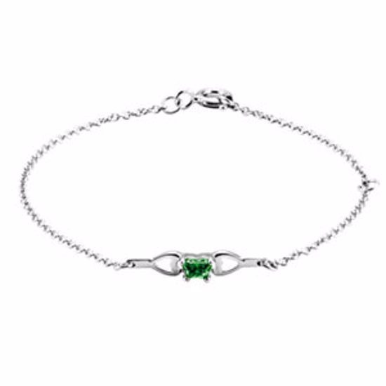 19800:1520:P Sterling Silver May Birthstone Bracelet