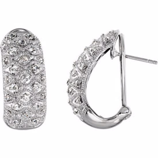 69855:102:P Sterling Silver Cubic Zirconia Earrings