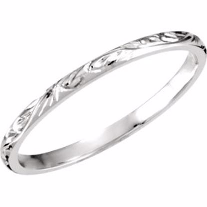 51104:116:P Platinum 2mm Hand Engraved Band Size 5