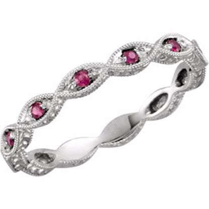 69817:103:P 14kt White Ruby Anniversary Band Size 7 