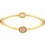 69585:114:P Gold Plated Sterling Silver Yellow Quartz 8" Bangle Bracelet