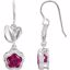 192019:1030:P Sterling Silver FUCHSIA Cubic Zirconia BFlower&trade; Earrings with Box