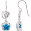 192019:1050:P Sterling Silver BLUE Cubic Zirconia BFlower&trade; Earrings with Box
