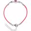19805:1030:P Sterling Silver BFlower&trade; Fushia CZ 6.5-7.5" Nylon Bracelet