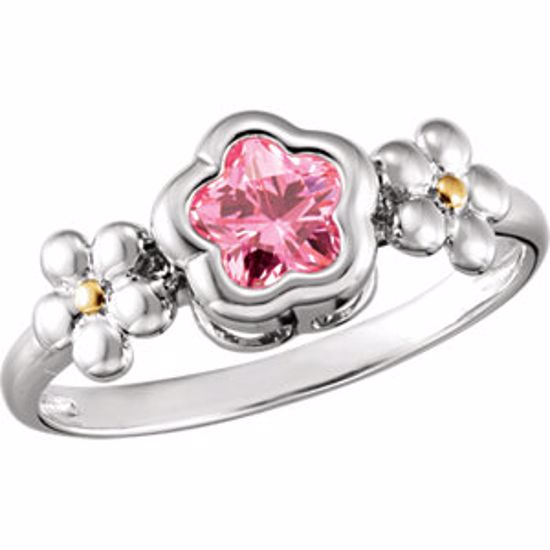 19396:1040:P Stering Silver BFlower&trade; Rose CZ Ring with Gift Box