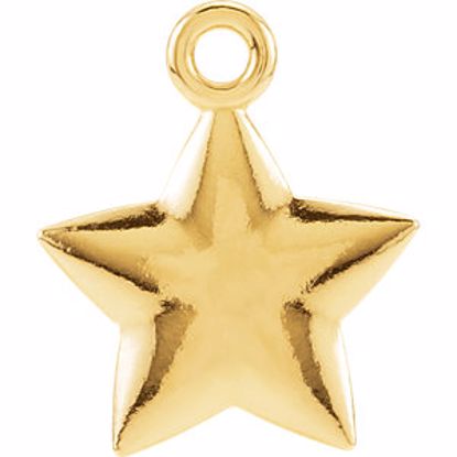 85467:1002:P 14kt Yellow 11.5x9.75mm Puffed Star Charm with Jump Ring