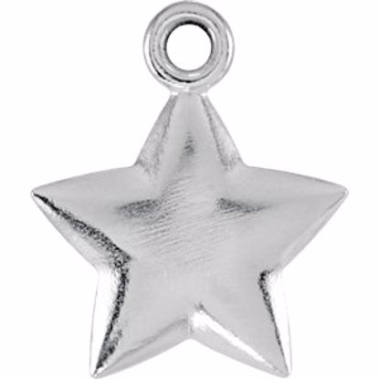 85467:1003:P Sterling Silver 11.5x9.75mm Puffed Star Charm with Jump Ring