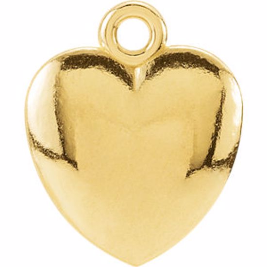 85466:1002:P 14kt Yellow 10.85x8.9mm Puffed Heart Charm