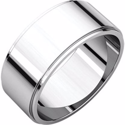 FE9:164889:P Sterling Silver 8mm Flat Edge Band