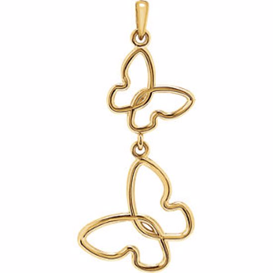 85462:1000:P 14kt Yellow Butterfly Pendant