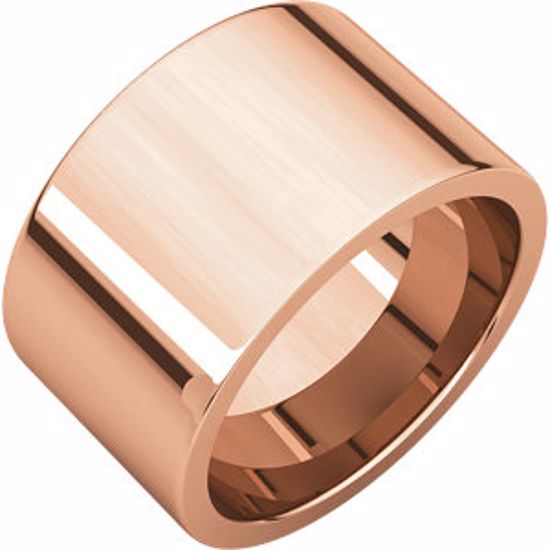 FIR7:662:P 14 K Rose 12mm Flat Comfort Fit Band