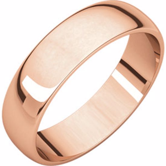 HRL9:161267:P 14kt Rose 5mm Light Half Round Band