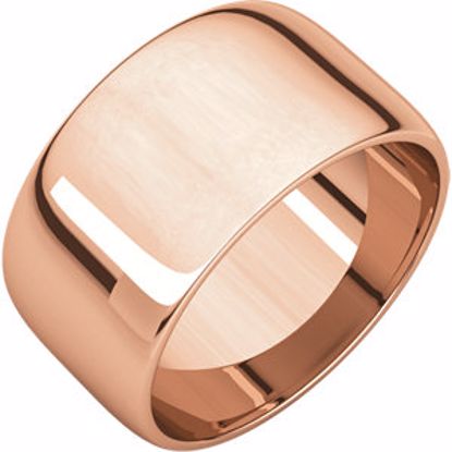 HRL11:628:P 14kt Rose 10mm Half Round Light Band