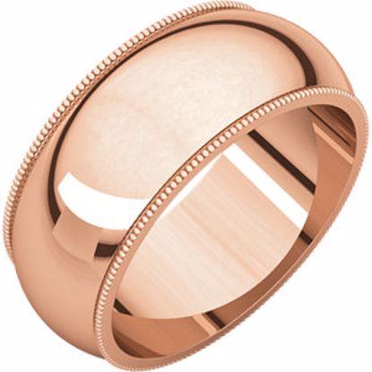 MG7:912:P 14kt Rose 8mm Milgrain Band