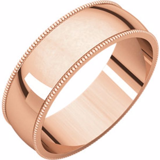 MGL7:151384:P 14 K Rose 6mm Light Milgrain Band