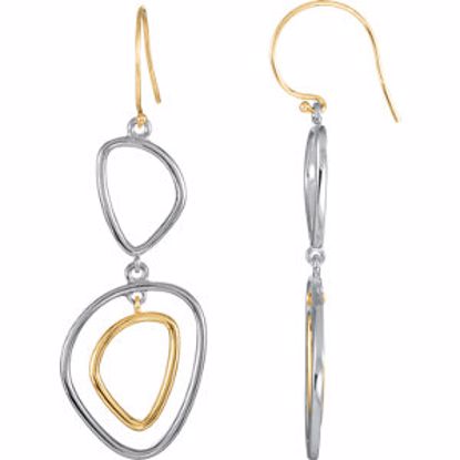 85443:1010:P Sterling Silver & 14kt Yellow Dangle Earrings