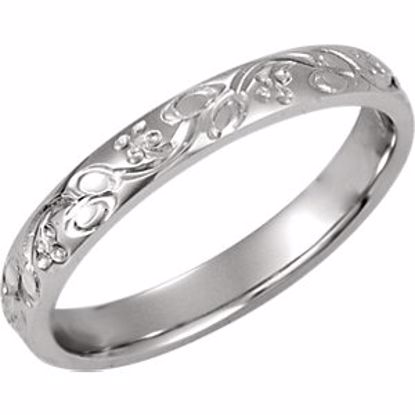 50072:179666:P Platinum 3mm Hand-Engraved Band Size 4.25 