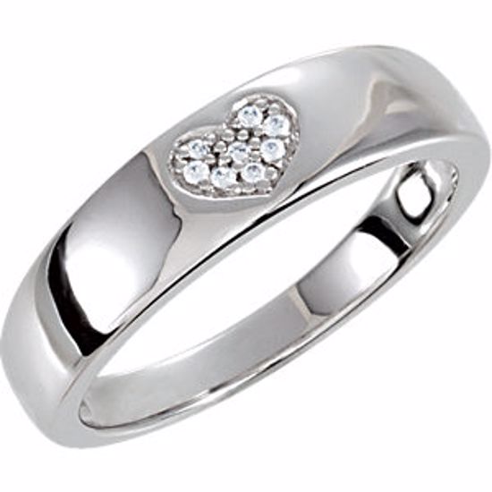 69920:503:P Sterling Silver Cubic Zirconia Heart Ring Size 8