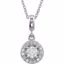 85303:60001:P 14kt White Halo-Styled 1/4 CTW Diamond Pendant for Round Center