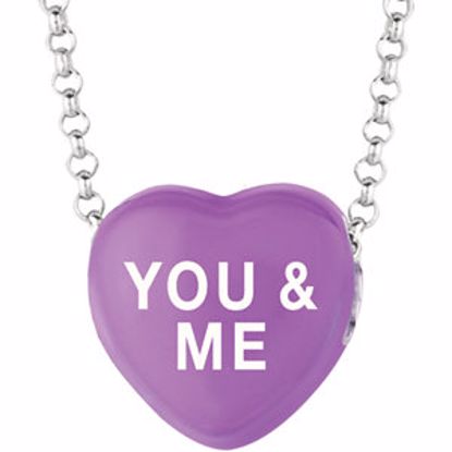 85503:106:P Sweethearts® Purple Enamel "You & Me" Heart on 16" Necklace with Gift Box