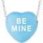 85503:110:P Sweethearts® Blue Enamel "Be Mine" Heart on 16" Necklace with Gift Box