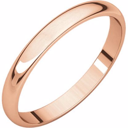HRL5.5:625:P 14kt Rose 2.5mm Light Half Round Band