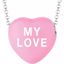 85503:124:P Sweethearts® Dark Pink Enamel "My Love" Heart on 16" Necklace with Gift Box