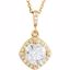 85306:60007:P 14kt Yellow 1 1/6 CTW Diamond Halo-Styled 18" Necklace